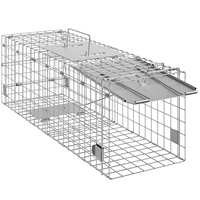 SucceBuy Live Animal Cage Trap Humane Cat Rodent Control Folding with Handle for Rabbits Stray Cats Squirrels Raccoons Groundhog