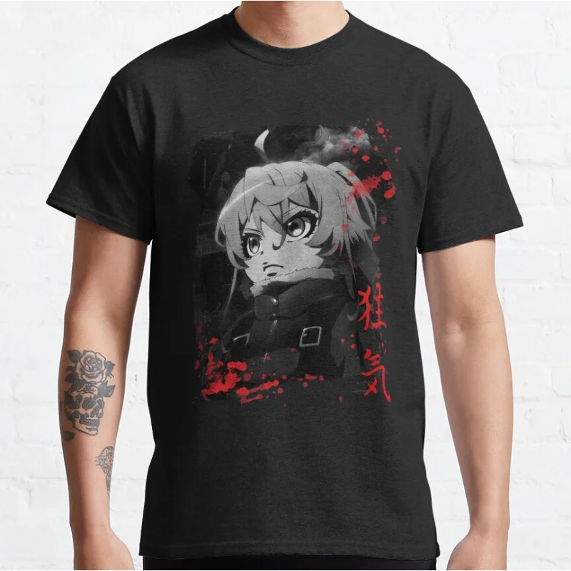 

Youjo Senki Tanya Degurechaff Kawaii Anime girls Cute Manga otaku Short-sleeve crewneck T-shirt large size Adult Tops S-6xl