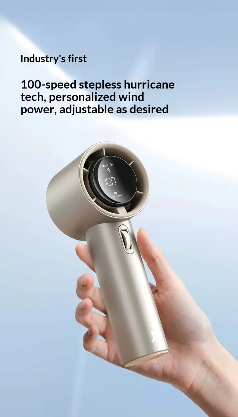 JisuLife FA53-Pro1 Handheld Small Fan Built In Ai Protection Chip Handheld Fan Long Battery Life Of 19 Hours Low Noise For Gifts