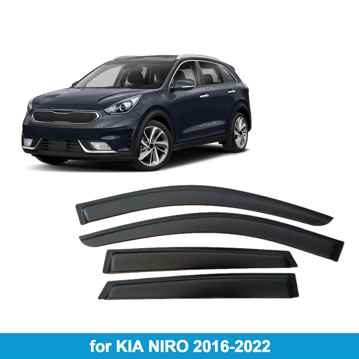 Window Visor for KIA NIRO 2016 2017 2018 2019 2020 2021 2022 Wind Deflectors Rain Guards Door Visor