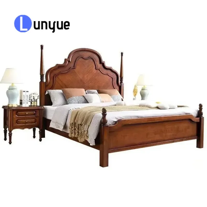 Modern Minimalist Solid Wood Bedroom Furniture Set King Size Bed Master Room Decor Durable Natural Wood Home Furnishing