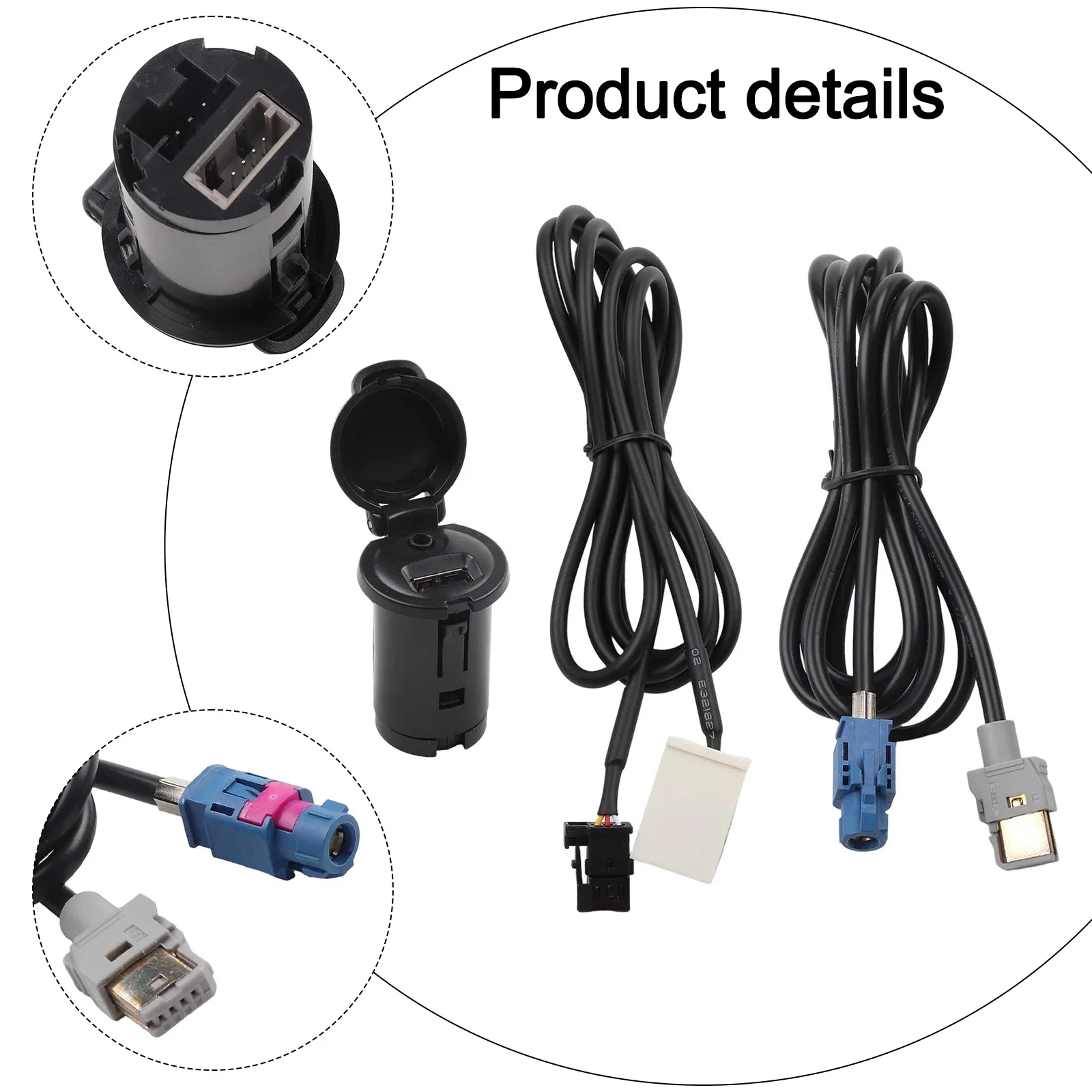 AUX Audio Socket Car USB AUX Socket 150CM Line Length Non-deformable Design Practical And Reliable For Vehicle Installation