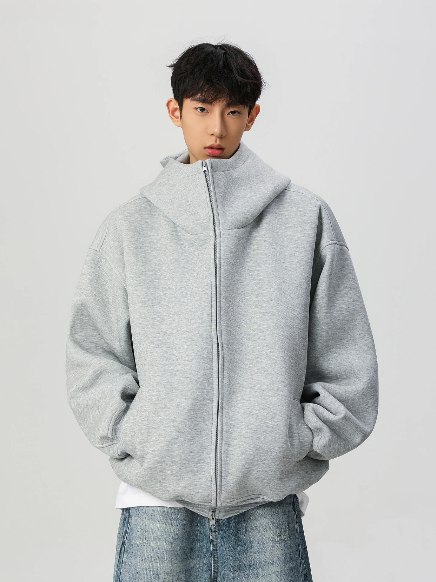 

Толстовка-кардиган Heavyweight 0g Khao ex свободного кроя, повседневная, с длинными рукавами, на молнии, модная верхняя одежда