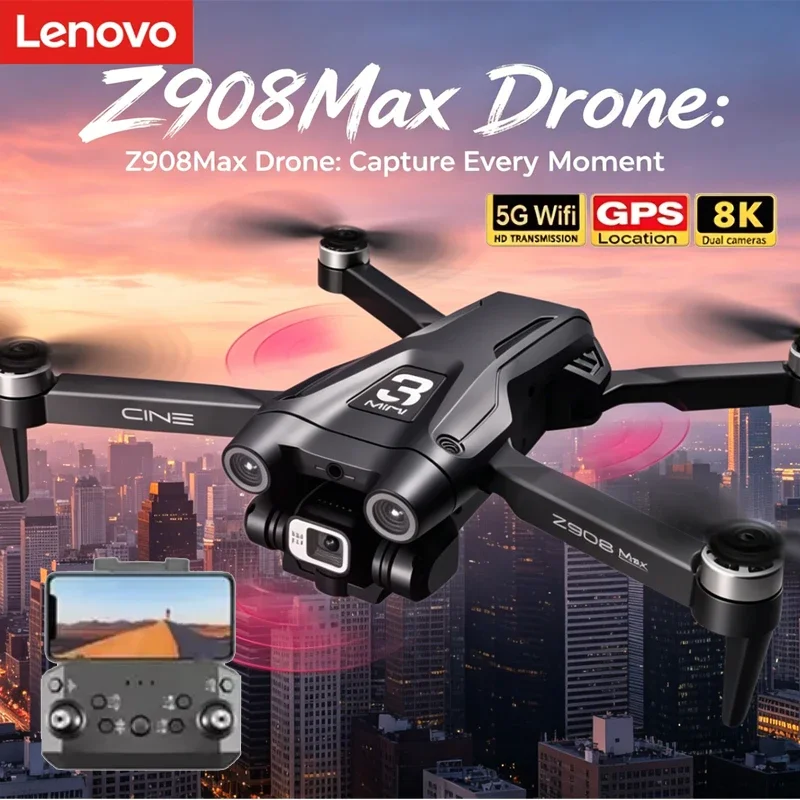 

Lenovo Z908Max Drone Brushless Motor 8K HD Dual Camera Optical Flow Positioning Smart Obstacle Avoidance 5G WIFI RC Quadcopter