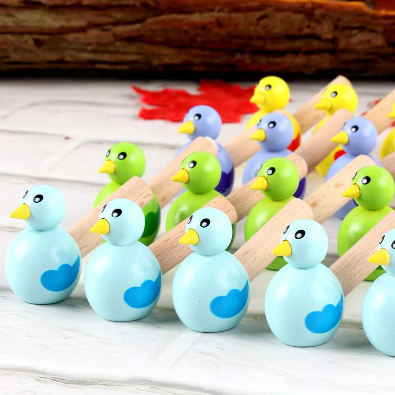 1PC Cartoon Bird Whistle Musical Instrument Toy Children Early Educational Toys Wooden Music Toy Learning Game for Kids Bath Toy