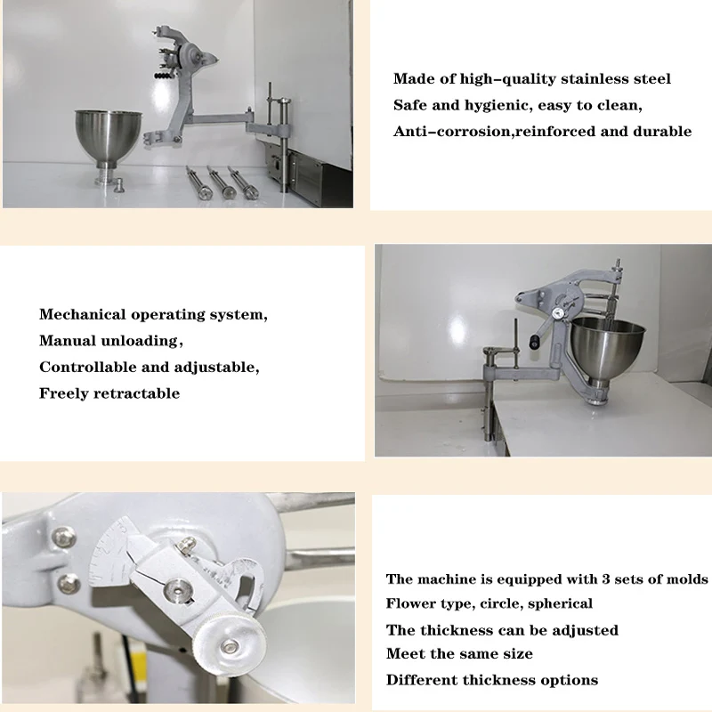 Desktop Hand Cranked Doughnut Machine Commercial Doughnut Maker Automatic Donut Fryer for Lab Use