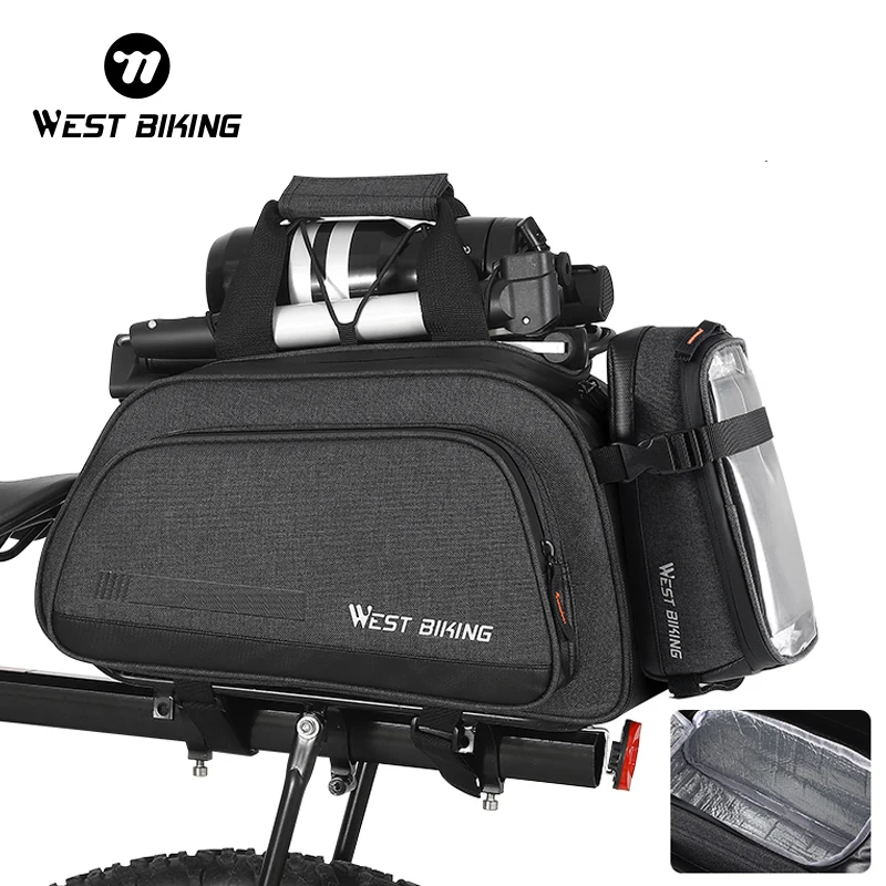 WEST BIKING Bike Bag Cycling Pannier Storage Luggage Carrier Basket Mountain Road Bicycle Saddle Handbag Rear Rack Trunk Bags