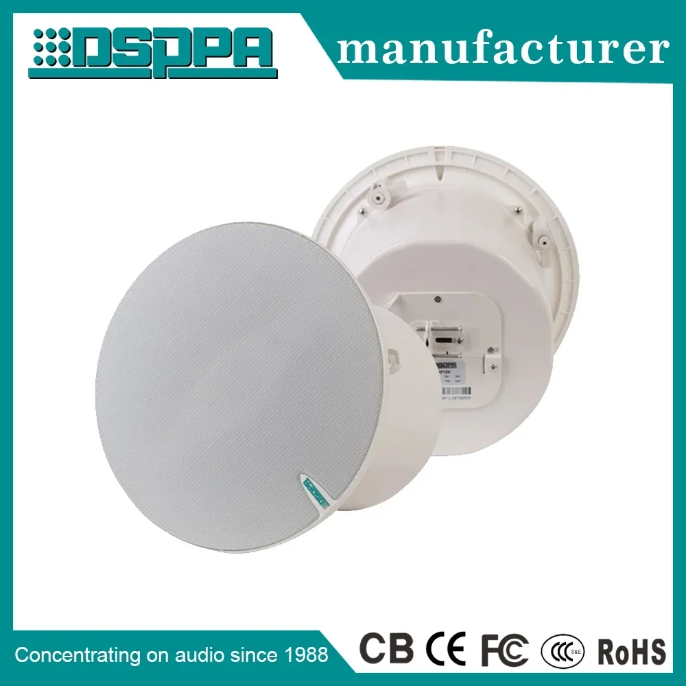 ABS ceiling mount coaxial hi fi home theater speaker with power tap