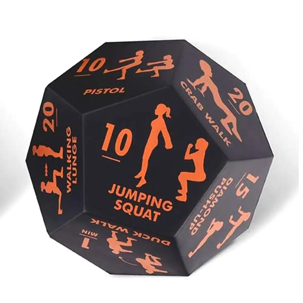 12 Sided Fitness Action Choice Dice Interactive Lightweight Exercise Toy Funny Soft Foam Bodyweight Training Dice Gym Workouts
