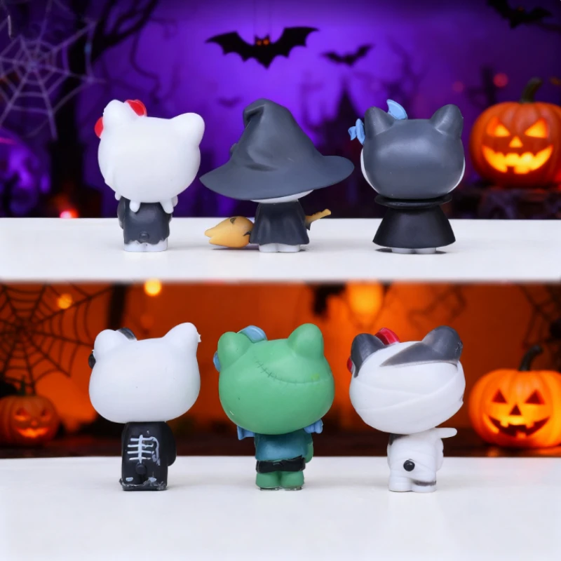 Anime Sanrio Hallo Kitty Cartoon Halloween Modell Puppe Kreative Desktop Auto Dekoration Geschenk Anime Figur