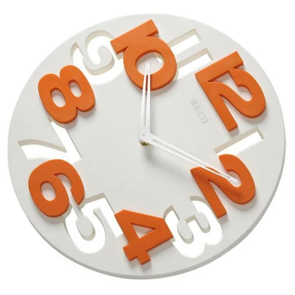 

Creative Round White Hollow-Out 3D Big Digits Modern Art For Round Wall Clock Home Office Decor Large Wall Clock
