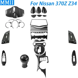 For Nissan 370Z Z34 2009-UP Carbon Fiber Gear Shift Speedometer Window Lift Door Handle Set Car Interior Accessories Sticker