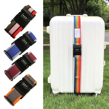 Sangle de bagage avec boucle à dégagement rapide, serrure combinée, ceintures de valise réglables, sangle d'emballage, accessoires de voyage