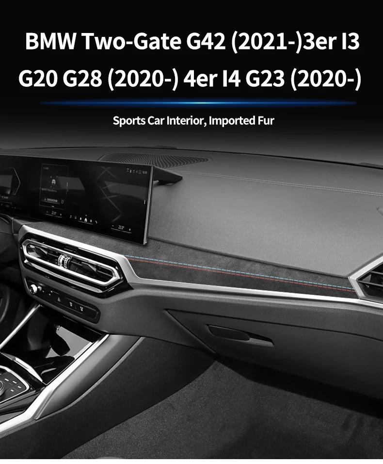 Für BMW Two-gate G42 3er I3 G20 G28 4er I4 G23 Mittelkonsole Dashboard Trim Aufkleber aus Alcantara Auto Innen Zubehör – Detail 1