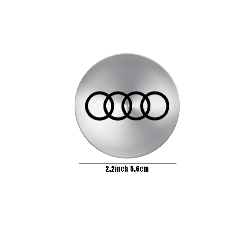 4Pcs Aluminum Metal Emblems Car Wheel Center Hub Caps Sticker Accessories For Audi Q5 A4 B9 B7 A1 A5 Q3 Q7 A6 C6  RS A6L A7 S