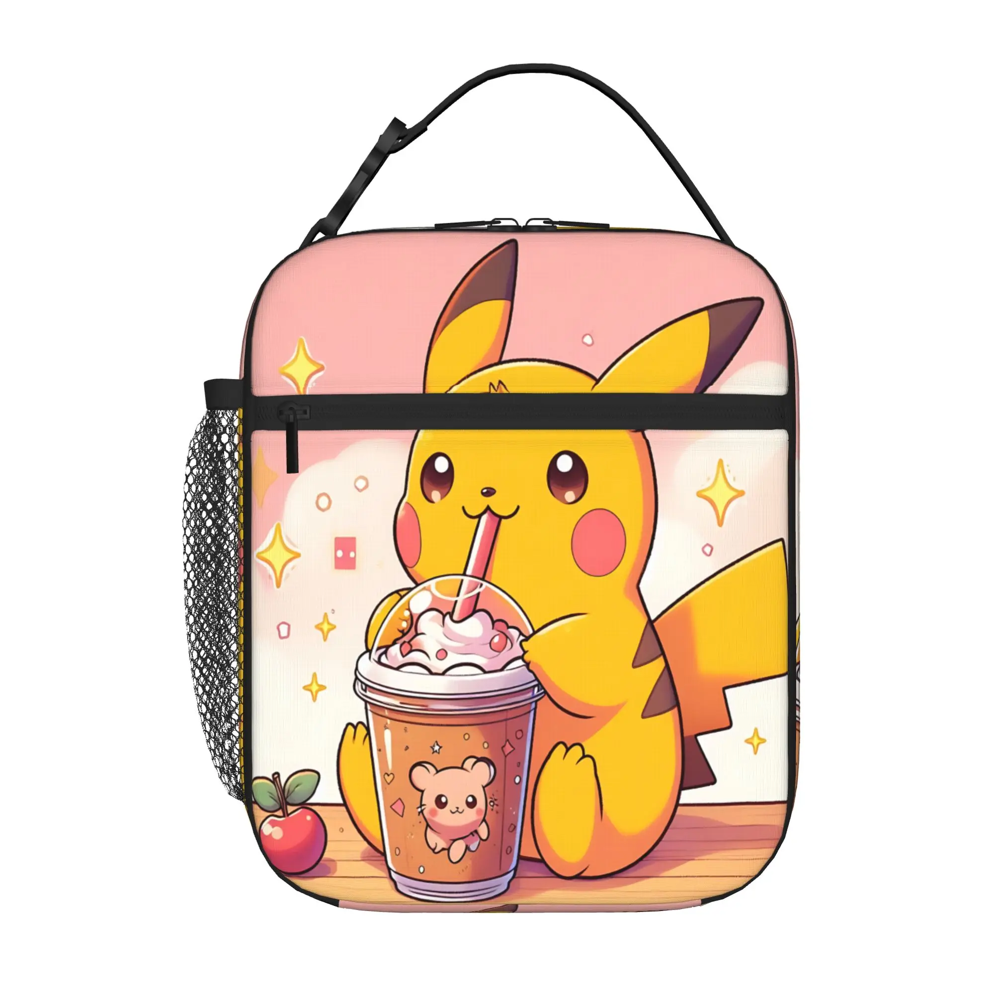 Cartoon Pokemon Theme Large Capacity Thermal Insulation Lunch Bag Meal Pack Rice Bag Pikechu Like Food Storage Picnic Bags Tote