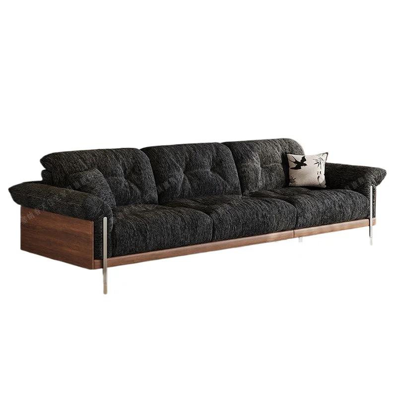 

French retro living room small apartment fabric sofa Italian simplicity