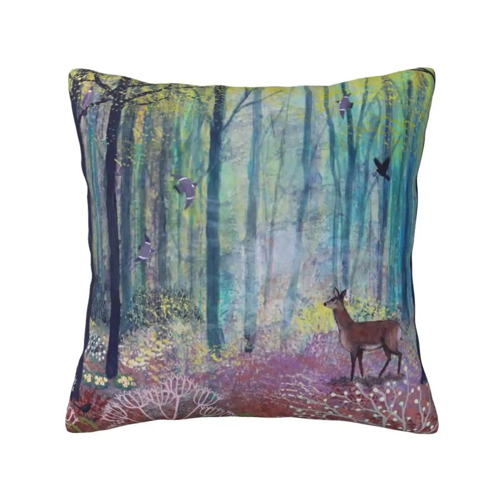 

The Enchanted Forest Soft Comfortable Pillowcase Landscapes Woodland Wildlife Deers Countryside Nature