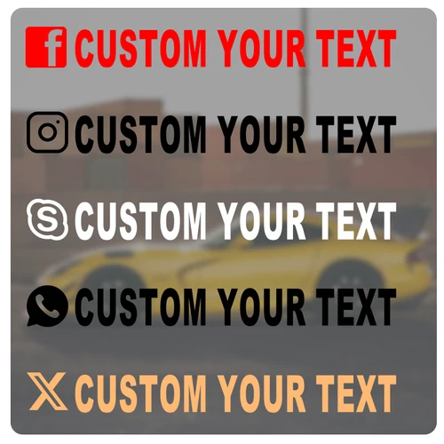 Imagen 2 del producto Logotipo personalizado de redes sociales y pegatina con nombre – Calcomanía de vinilo personalizada para ventana de coche para Facebook IG TikTok YouTube, duradera resistente al agua