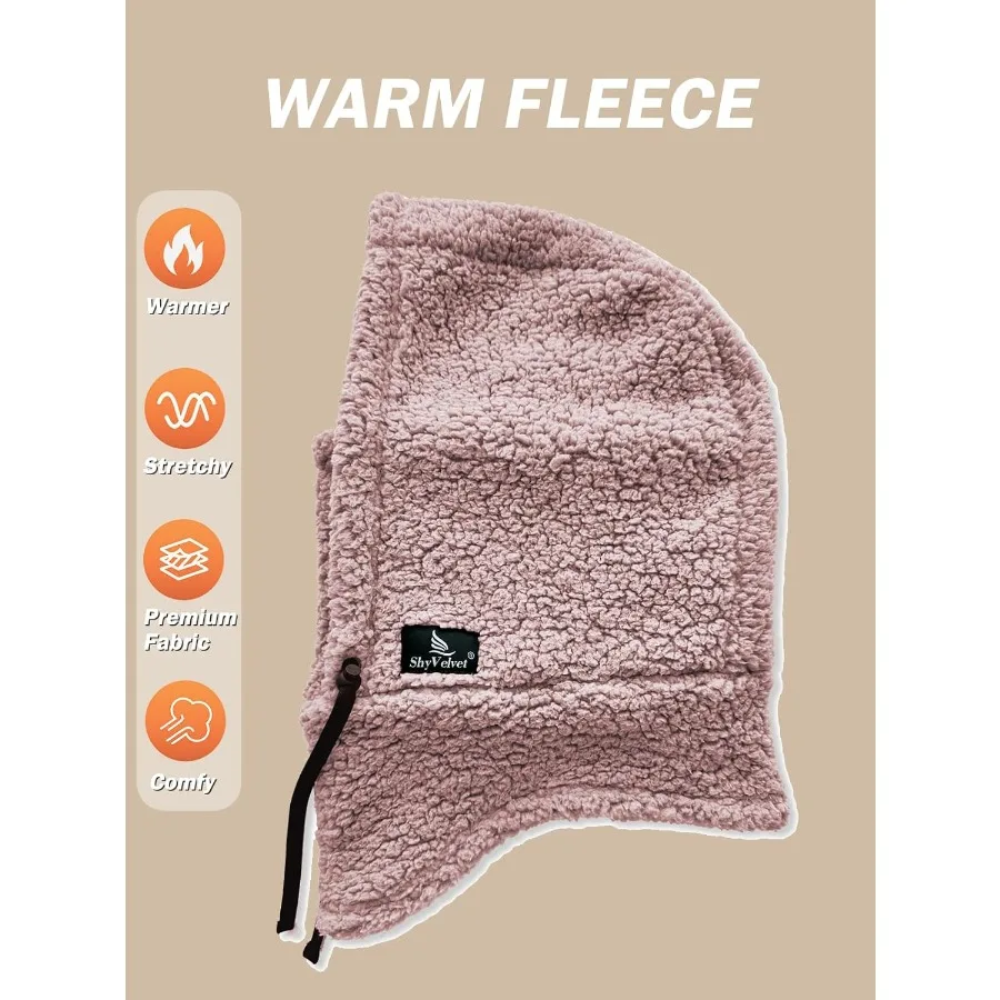 قناع التزلج Shy Velvet Sherpa Hood قناع التزلج بالاكلافا الشتوي المقاوم للرياح للرجال والنساء