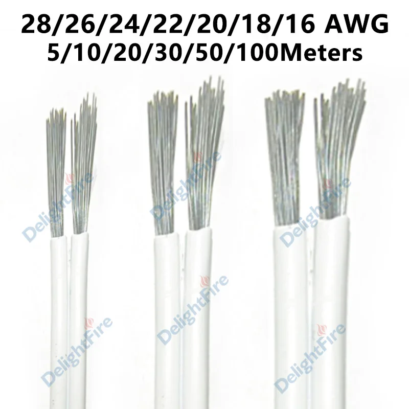 

2pin Wire 5V 12V LED Strip Connector Cable 28 26 24 20 18 16 22AWG Tinned Copper Electrcial Wire For LED Strip Light SMD COB