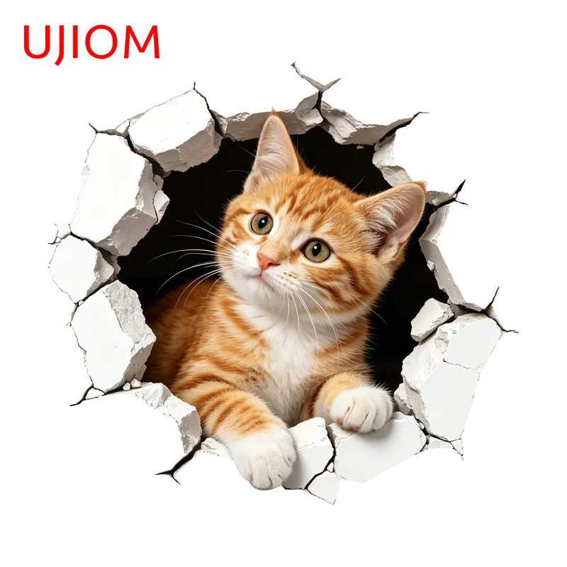 UJIOM Tear Vivid Cute Cat Wall Sticker Premium Attractive Design Ingenious HD Pattern Decal Wallpapers Decoration Accessories