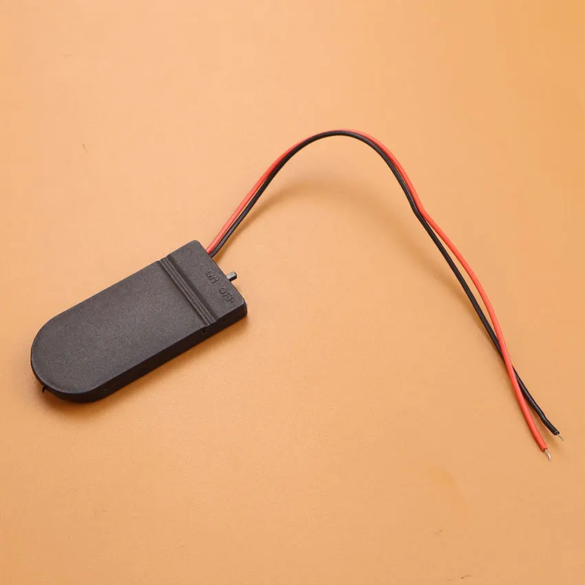JCD 1Piece CR2032 CR 2032 Button Coin Cell Battery Holder Case Cover With ON-OFF Switch leads Wire 3V 6V Battery Box