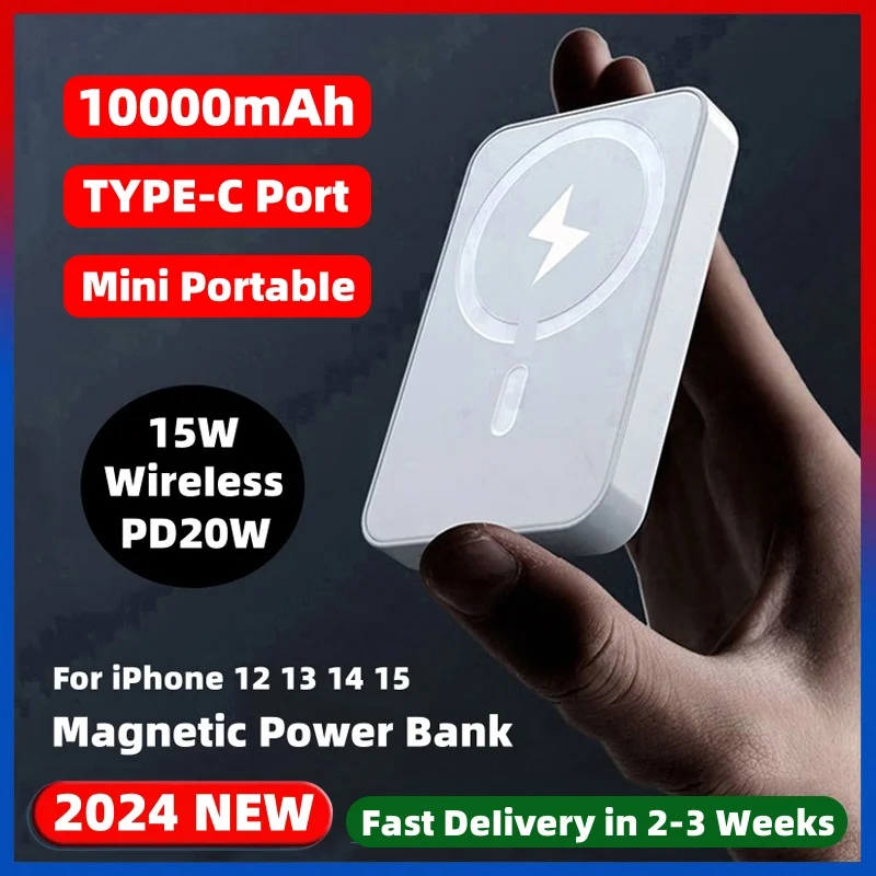 

Magnetic Powerbank Wireless Fast Charger For iPhone 12 13 14 15 Pro Max 15Mini Portable Power Bank Phone External Backup Battery