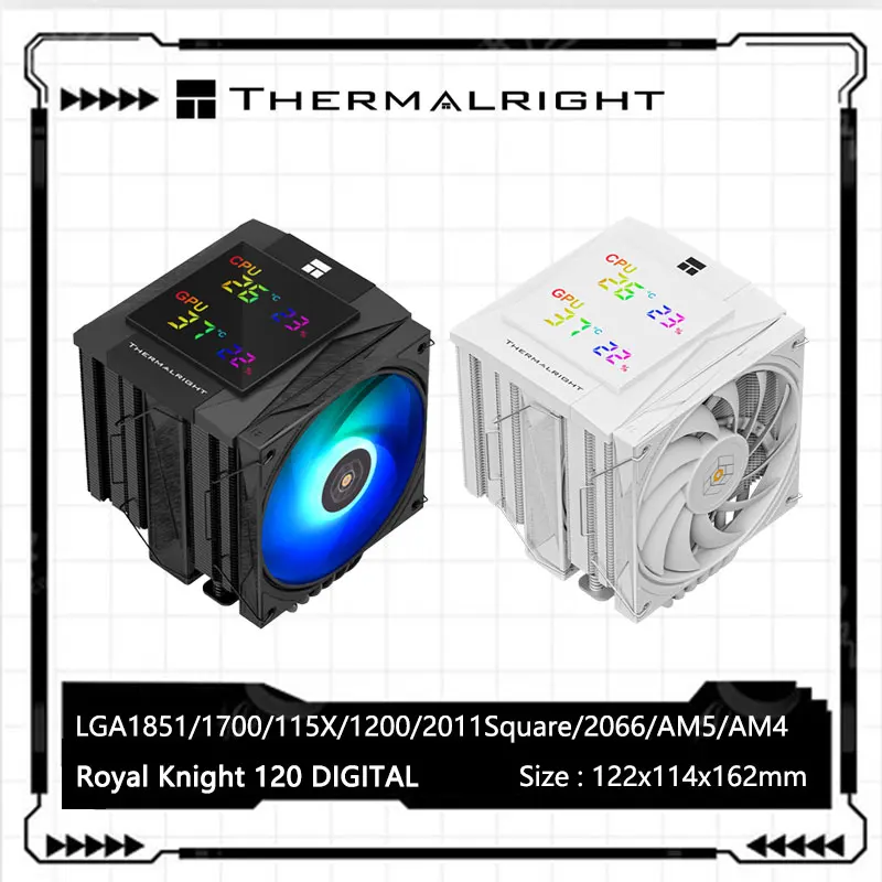

Thermalright Royal Knight 120 DIGITAL Computer case air cooling radiator，Magnetic top cover 6 heat pipe/Support LGA1851/1700/AM5