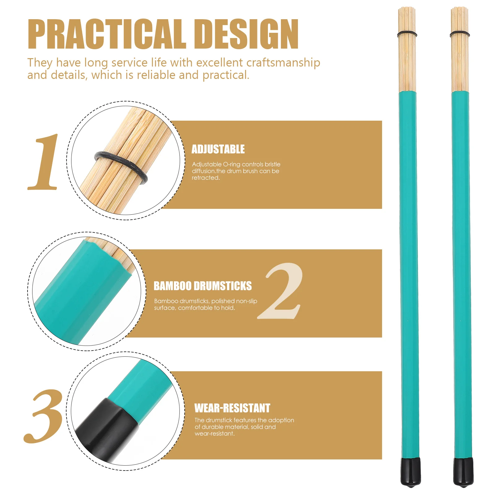 

Drum Stick Percussion Instrument Accessory Bamboo Drumsticks Music Simple Mallet Hammer Child