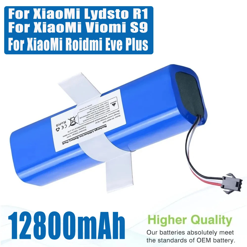 Перезаряжаемая батарея 14,4 В 12800 мАч для XiaoMi Lydsto R1, Viomi S9, Proscenic M7 Pro, Lenovo LR1, сменный литий-ионный аккумулятор