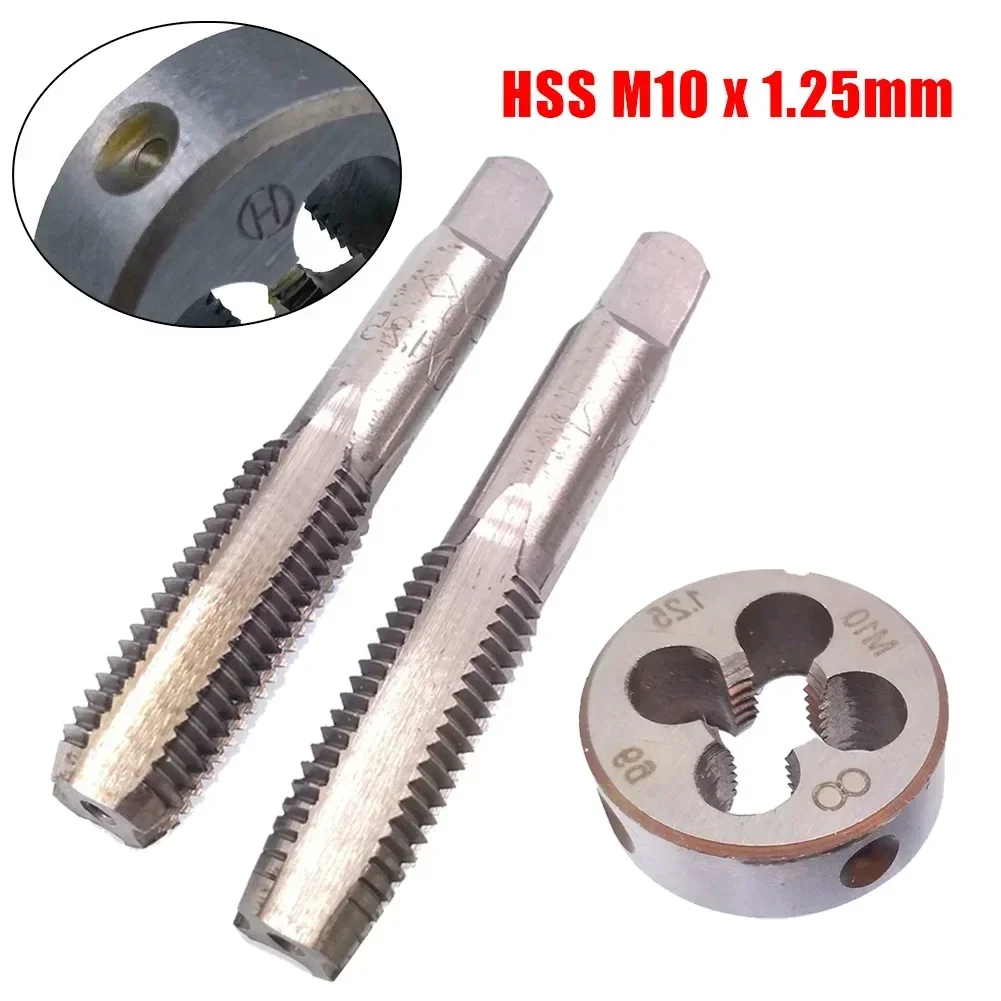 

Taper & Plug Tap M10 X 1.25mm Die Metric Thread Right Hand Tap & Die Set HSS Screw Tap Drill Bit Set Hand Tools