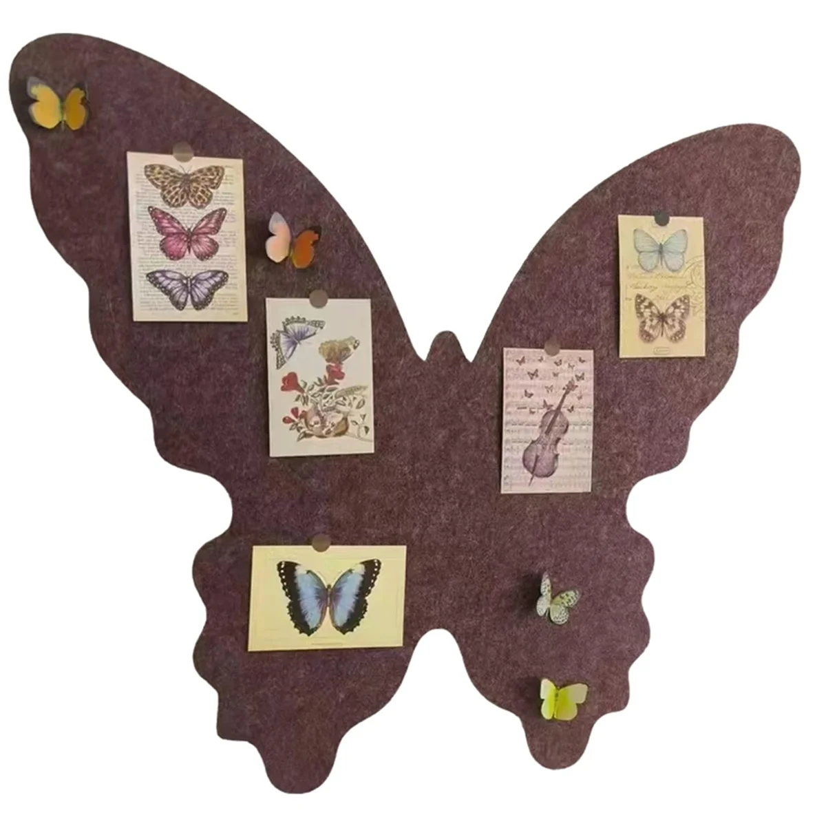 Butterflies Shaped Felt Photo Wall Set Butterflies Felt Bulletin Board Cork Board,Foldable Photo Board Self-Adhesive