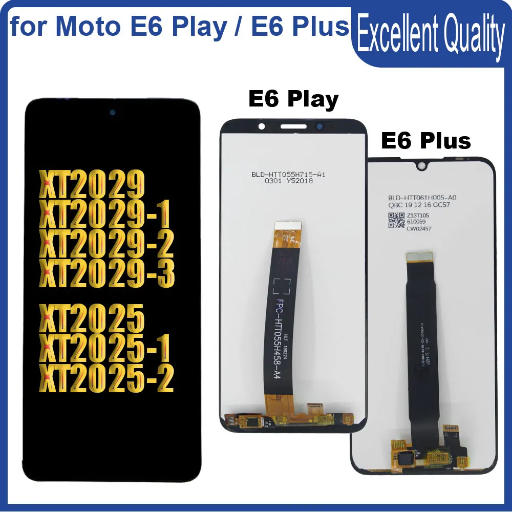 

Tested LCD for Motorola Moto E6 Play XT2029 LCD Display Touch Screen Digiziter Replacement for Moto E6 Plus Display With Frame