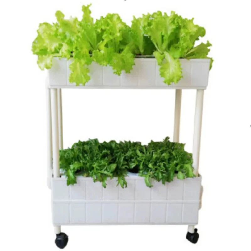 NFT Indoor Hydroponic Growing Systems 2 Layers 28 Holes Home Use Vertical Vegetable Planter Kits