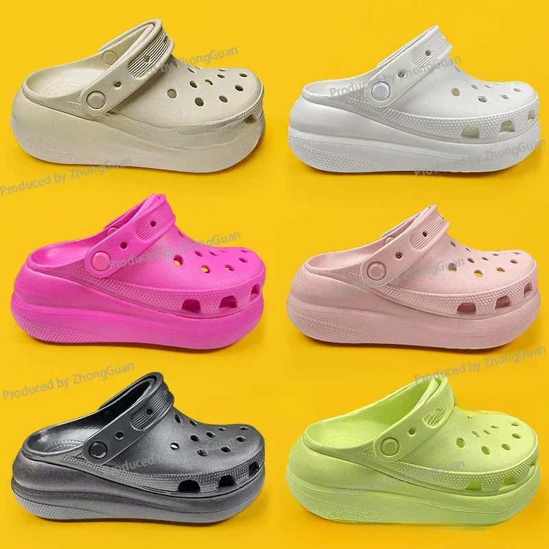 Hole Shoes Women's Platform Heightening Beach Shoes Non-slip Soft-soled Slippers Cloud Hole Outside Sandals