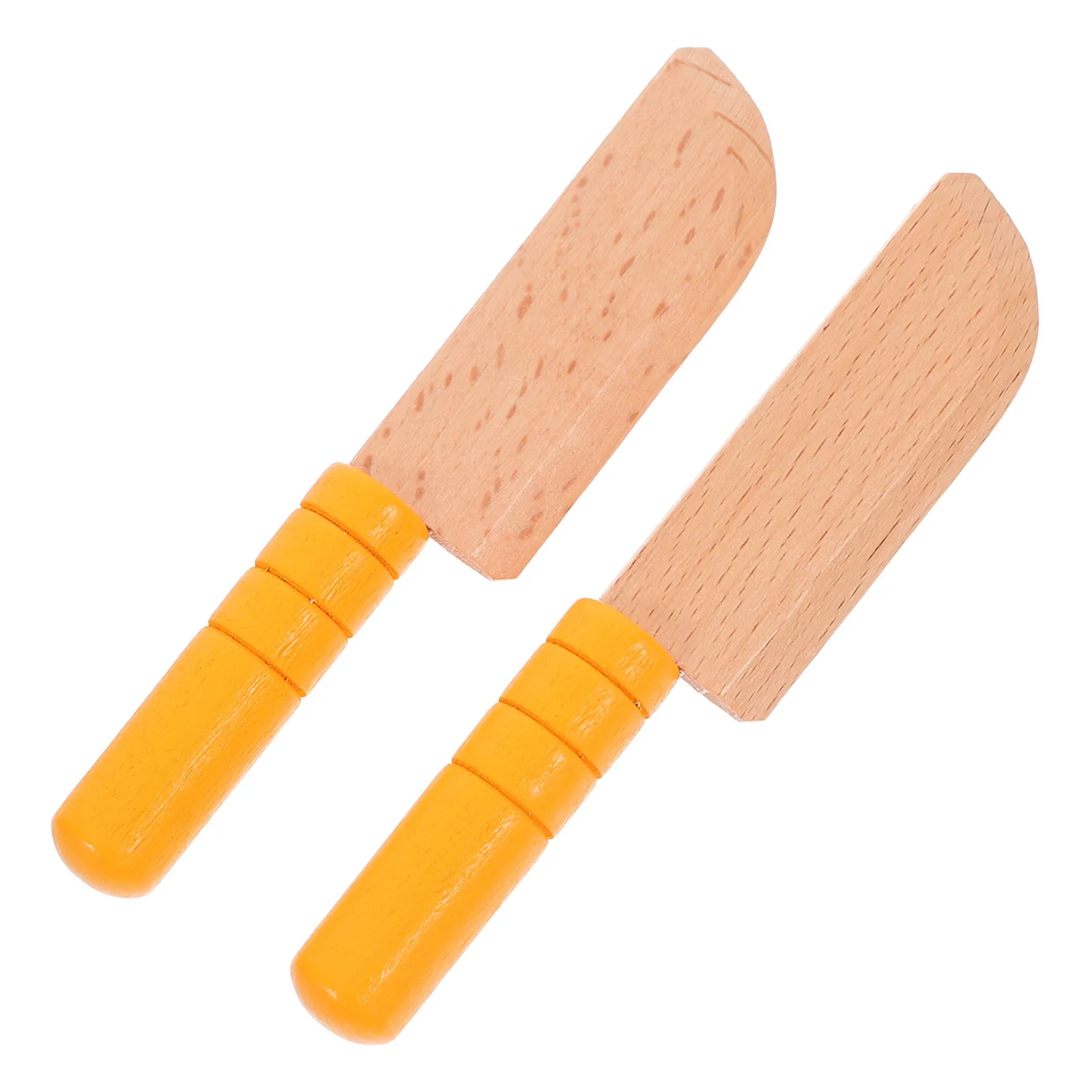 

2Pcs Wooden Kitchen Cutter Simulation Cooking Cutters for Kids Educational Role Play Children Wood Cutlery Set