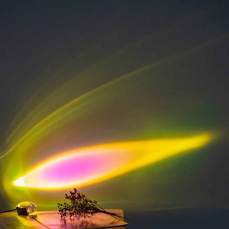 Marpou LED Crystal Night Light Egg-shaped Colorful Creative Projector Angel Eyes LED Bedside Table Lamp Ambiance Gift Home Decor