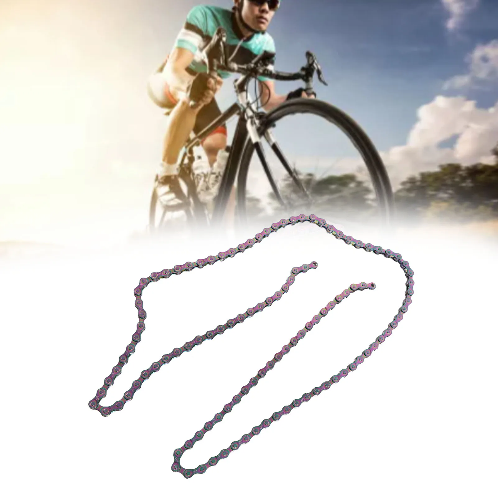 

Bike Chain Rust Proof Sensitive Colorful Electroplating 6 7 8 Speed Chain for Road Mountain Bikes 8 Speed Chain Road Bike Chain