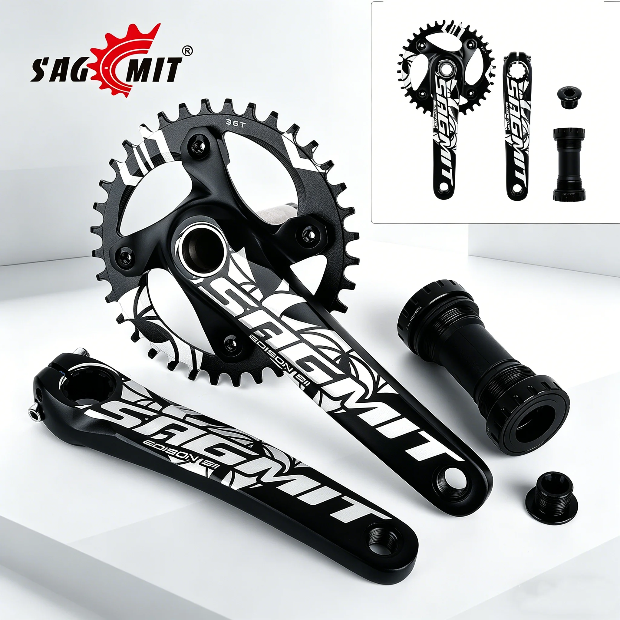 

Комплект шатунов SAGMIT 170 мм для горного велосипеда (MTB), 104BCD, 34T/36T, легкий, из алюминиевого сплава 7075, запчасти для тюнинга велосипедов