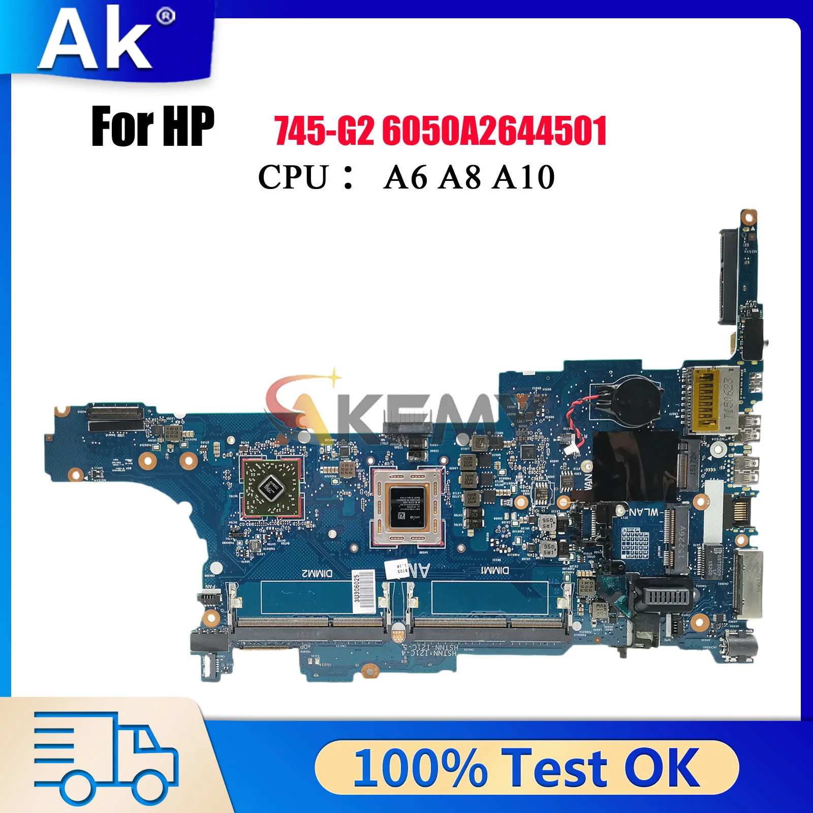 

6050A2644501 для ноутбука HP EliteBook 745 G2 845 G2, материнская плата 802542-601 с процессором A8-7150B A10-7350B DDR3, 100% полностью протестировано