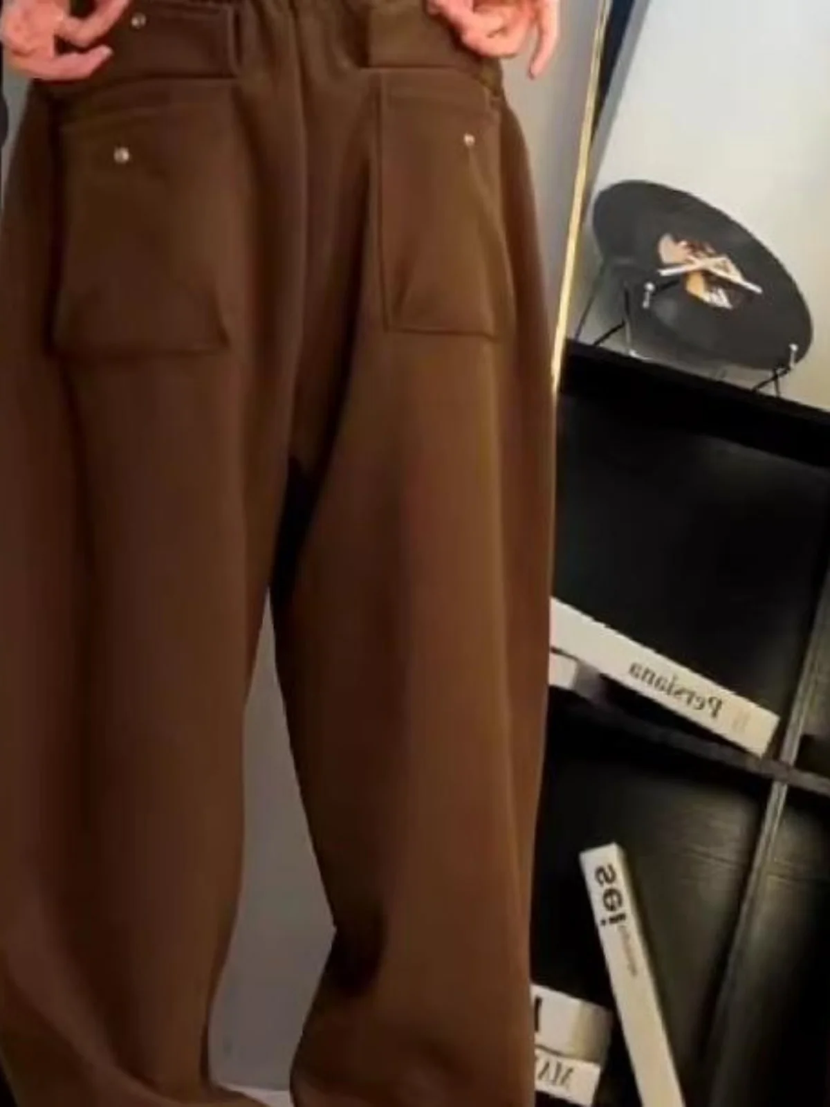 

plus Size 300 Pou American Retro Sports Pants Men's Spring Summer Loose Wide Leg Lazy Sle Straight Leg Trousers