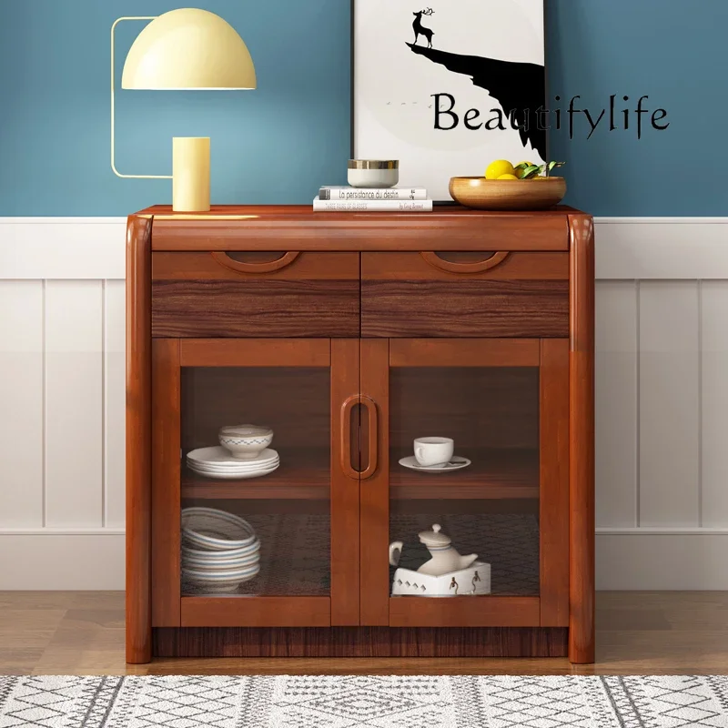 

Side cabinet solid wood living room storage kitchen multi-function large capacity Chinese style designer model