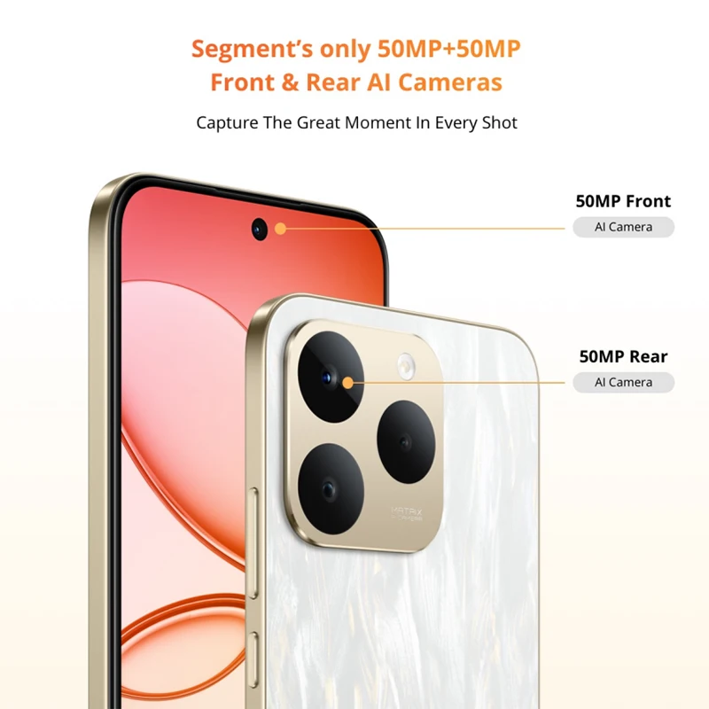 Russian Version realme 15T 5G Smartphone 7000mAh Battery 60W Charge 50MP Front & Rear Cameras 6.57" 4000nit AMOLED Display NFC