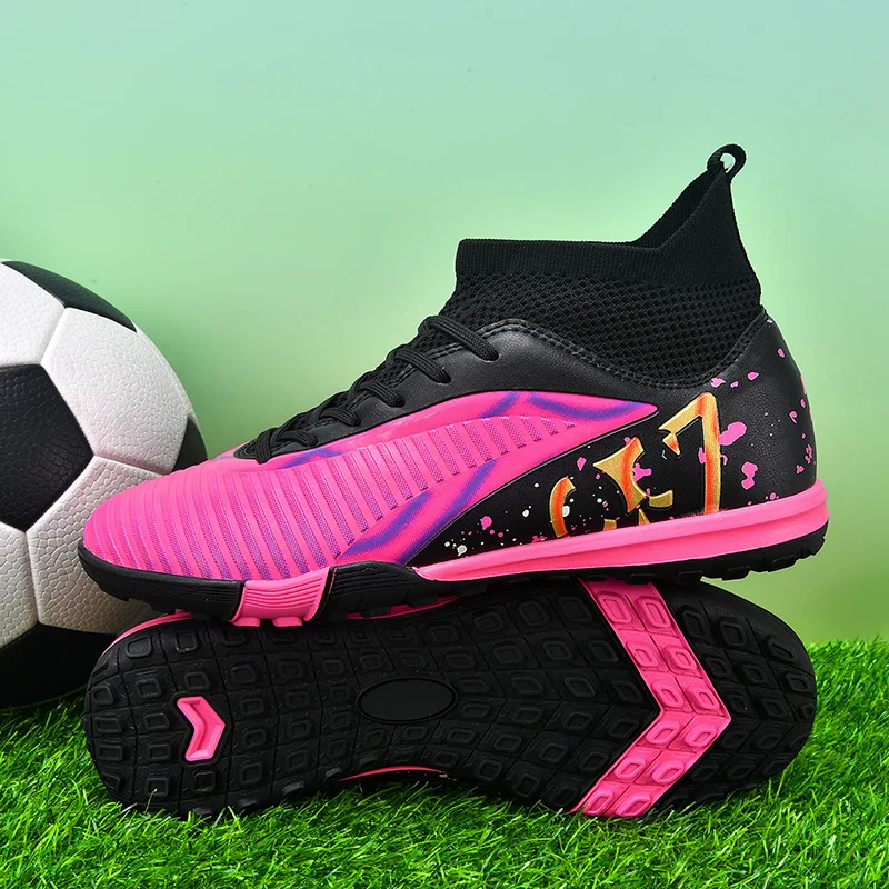 

2026 High Quality Fashion Football Boots for Men Women Professional Soccer Turf Shoes Trainers Men Breathable Socks Shoes Futsal