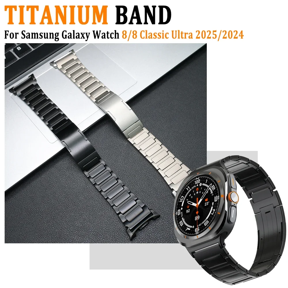 Luxuriöse Titanbänder für Samsung Galaxy Watch Ultra 2025, 47 mm, Business-Armband für Galaxy Watch 8 44 mm, 40 mm, 8 Classic 46 mm