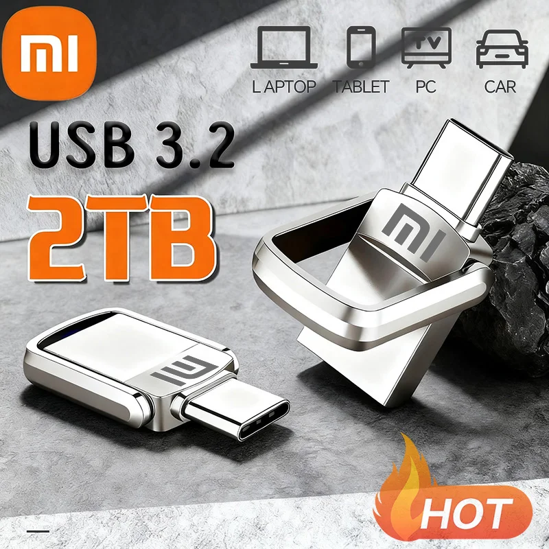 محركات أقراص فلاش Xiaomi 2 تيرا بايت USB 3.2 محرك معدني صغير عالي السرعة 512 جيجابايت 1 تيرا بايت محرك محمول مقاوم للماء تخزين ذاكرة U القرص