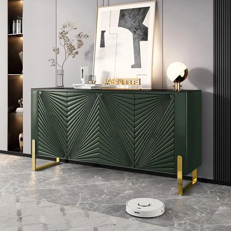 

Vintage Dark Green Entrance Cabinet Light Luxury Style Living Room Simple Modern Slate Decorative Sideboard Kitchen Furniture