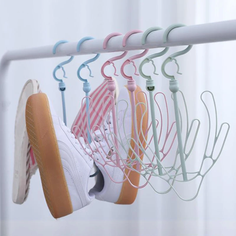 

3PCS/1PC Hanging Shoe Hook Balcony Drying Shoe Rack Dormitory Balcony Hanging Shoe Rack Plastic Storage Rack