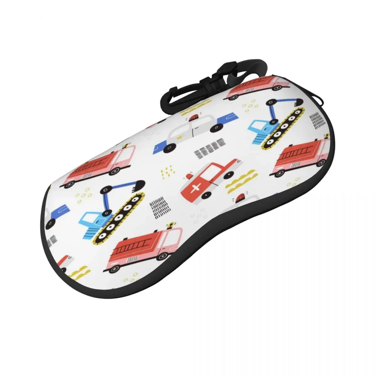 Portable Eyewear Case Cute Ambulance Police Car Fire Engine Truck Sunglasses Soft Case Glasses Box with Lanyard Eyeglass Case